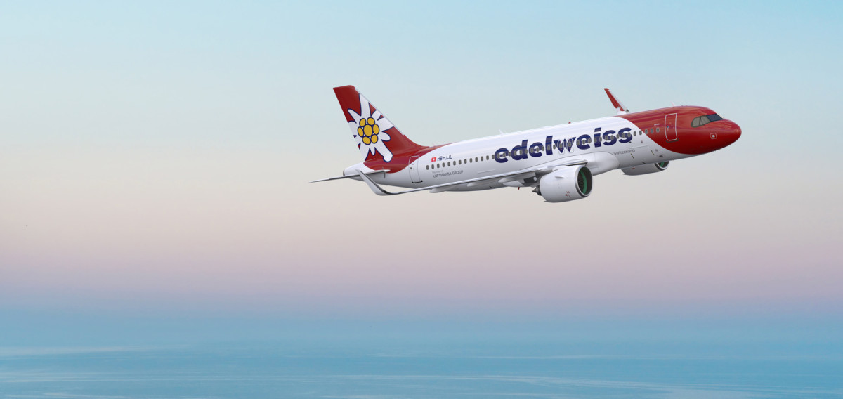 Aircraft livery design for the Edelweiss A320neo.